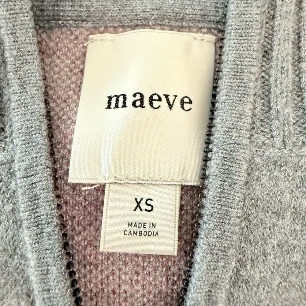 Anthropologie Montana Mock Neck Sweater Maeve Half Zip Up Grey Pink Womens XS - Picture 7 of 11